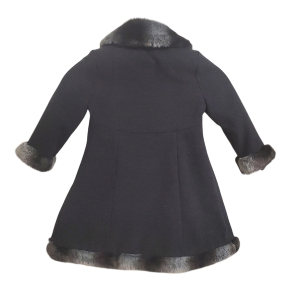 Rothschild Charcoal Gray Faux Fur Trimmed Formal Winter Jacket Size 2T - Picture 2 of 8